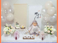 한복포함 백일상대여 돌상대여 돌잡이포함 N01, 1개, N01(백일상)+모형떡+풍선(베이지)2개